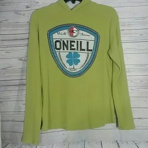 ONEILL  Green Graphic Hooded Top Boys Size L